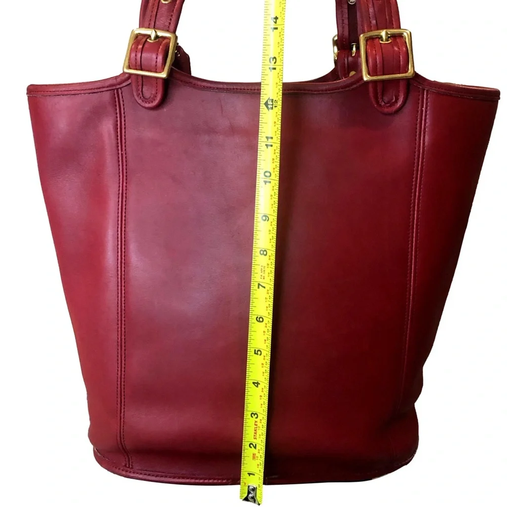 VINTAGE COACH Legacy Red Glove Tanned Leather Large Shopper Tote Bag 9090 COA